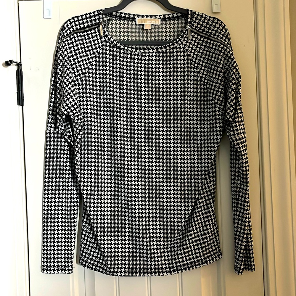 MICHAEL by Michael Kors houndstooth blouse S